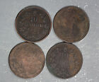 Four 10 Centesimi Coins - Italy - 1866-M (3), 1867-T - G-XF!