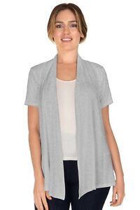 JDStyle Women's Basic Short Sleeve Open Front Cardigan(Size:S-5X)USA - AT1188