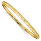 14K Yellow Gold Womens Textured Polished Flexible Bangle Bracelet 4 mm 7.5