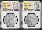 2 coin set 2023 morgan and peace silver dollar ngc ms 70 first day of issue