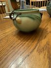 Vintage Roseville Pottery Pine Cone Green Two Handled Jardiniere 632-3