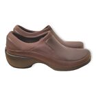 Merrell Spire Stretch Clog Shoes Womens Size 7 Brown Leather Slip On Qform 43968