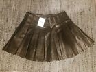NEW WITH TAGS Pleated FAUX Leather Pleather Mini Goth Skirt M Medium  Forever 21