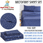 Bed Sheet Set Full Size Microfiber 4 Piece Fitted Set Easy-wash Navy Galaxy NEW