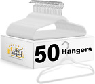 New Listing50 Pack Non-Velvet Plastic Hangers for Clothes - Heavy Duty Coat Hanger Set - Sp