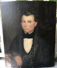 Early 19th c. Portrait Painting Gentleman Oil on Board American Folk Art