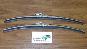 Windshield Wiper Blades w/ Polished Stainless Holder pair *In Stock* (For: 1966 Chevrolet Impala)