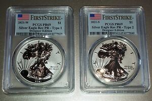 New Listing2021 W S PR69 PCGS First Strike Reverse Proof American Silver Eagle Set