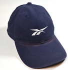 Reebok Baseball Hat Cap Blue Adjustable Snap Back Curved Bill Made in Taiwan