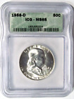 1958-D FRANKLIN Silver Half Dollar ICG MS 65