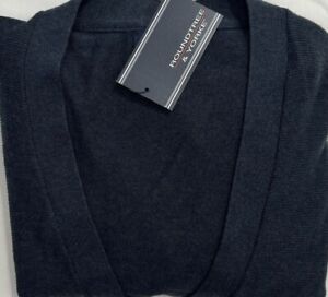 New Roundtree & Yorke Men's Cardigan Navy Heather Color Size M $35.00