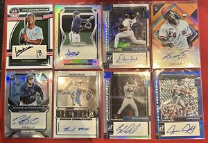 LOT OF 8 AUTO BASEBALL CARDS WITH A COUPLE ROOKIES!