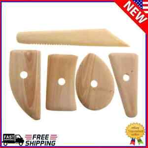 5pcs Wood Pottery Clay Sculpture Ceramics Molding Tool Potters Rib