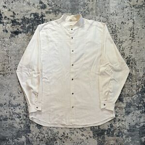 Wah Maker Frontier Button Up Shirt Mens Large Cream Long Sleeve Bib Western
