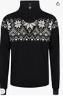 DALE OF NORWAY Fongen Waterproof Mens Sweater Black/Off White/Smoke Size Medium