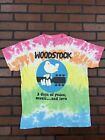 Woodstock Festival 1969 Liquid Blue Medium T Shirt Rainbow Tie Dye Hippie Music
