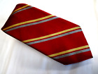PARIS All Woven Red W/ Yellow & Gray Stripe All Silk Tie NWOT