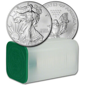 2012 American Silver Eagle 1 oz $1 - 1 Roll - Twenty 20 BU Coins in Mint Tube