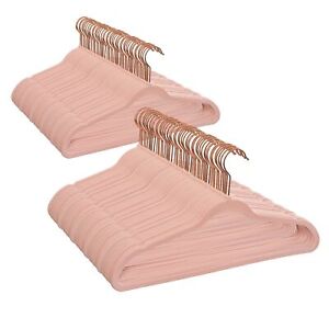 Non-slip Velvet Hangers 100 Pack Pink Space Saving