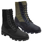 GI Style Military Jungle Boot - Canvas & Nylon W/ Leather Toe & Heel - Black, OD