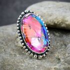 Oyster Copper Turquoise Gemstone 925 Sterling Silver Handmade Ring All Size