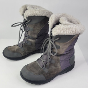 Columbia Boots Ice Maiden II Shearling Quilted Snow Winter Gray Size 11 W Wide