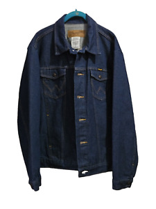 Pre-owned Men's Wrangler Dark Blue Denim Jacket Size Large