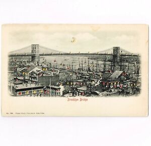 Brooklyn Bridge HOLD TO THE LIGHT Postcard Franz Huld Vintage New York #704