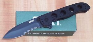 CRKT M21-12G CARSON FLIPPER KNIFE LINERLOCK AUTO LAWKS COMBO EDGE G10 HANDLE