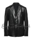 Men Real Leather Sport Jacket Mens Black Lambskin Blazer Men Classic Suit Jacket