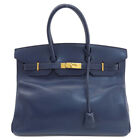 HERMES   Handbag Birkin 35 Indigo Blue GoldHardware Courchevel