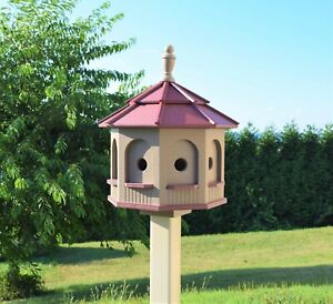 LARGE Gazebo Birdhouse | 8 rooms | Amish Handmade | Poly lumber | Made in USA