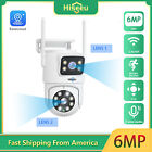 Hiseeu 6MP Wireless Wifi Dual Lens 2.4G 5G wifi Security Camera Audio IP65