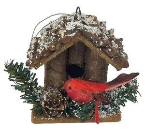 New ListingCardinal Wood Bird House Christmas Ornament Winter Decoration