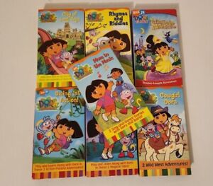 Dora The Explorer lot of 7 VHS Tapes Nick Jr Fairytale Star Adventure Toys Swing