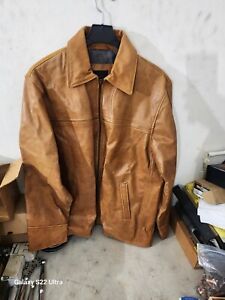 American Base Brown Leather Stylish Jacket Trench Coat XXL