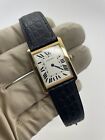 2017 Cartier Tank Solo Large Yellow 27x35 Gold Steel Mens Watch W5200004 B+P