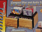 NIB Vintage Smart Cabinets 80 Disc Cabinet CD Faux Wood Storage Case 2 Drawer