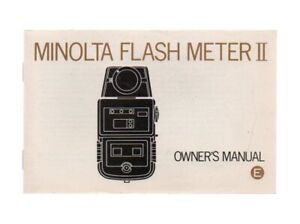✅ ORIGINAL VERY FINE Minolta Flash Meter II Instruction Manual