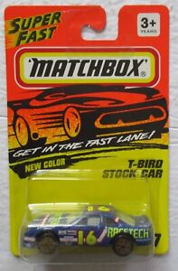 Matchbox Super Fast Blue T-Bird Stock Car #7 New Color 1:64 Scale Diecast 1993