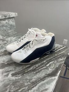 Nike Shox BB4 HOH Size 13 Olympic White Obsidian Blue Vince Carter 376918-100