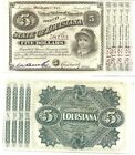 1876 $5 State Of Louisiana Baby Bond With Coupons #58123