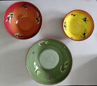 Laurie Gates Sonora Serving Bowl Pasta Salad. Set of 3. Red and Green Olives.