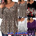 Women Floral Long Sleeve Tunic Tops T Shirt Ladies Casual Loose Tee Blouse