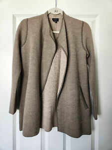 Talbots Pure Merino Wool Khaki Open Front Cardigan Jacket, NWOT Size XS
