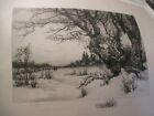 William C. Bauer Etching - Pencil and plate signed 1888 landscape