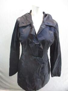 Bebe Size S Womens Black Long Sleeve Snap Pockets Front Bows Trench Coat 1Y864