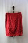 WHBM Women's Red Satin Pencil Skirt SZ-12