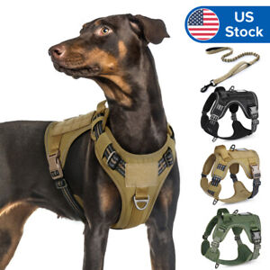 rabbitgoo Military Tactical No Pull Dog Harness with Handle Adjustable Training