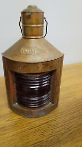 Vintage Brass Minor Oil Lamp Port Lantern Antique Ship Nautical For Home Decor